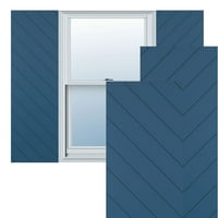 Ekena Millwork 18 W 75 H Gerçek Uyum PVC Çapraz Çıta Modern Stil Sabit Montajlı Panjurlar, Sojourn Blue