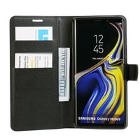 : Vegan Deri Folio Cüzdan Kılıf ve Selfie Çubuğu Mini Tripod 2. samsung Galaxy Note için-Kickstand, Kart Nakit Yuvaları,