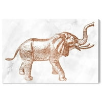 Wynwood Stüdyo Hayvanlar Duvar sanatı tuval Baskılar 'Fil Bakır' Hayvanat Bahçesi ve Vahşi Hayvanlar-Pembe, Beyaz