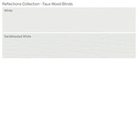 Özel Yansımalar Koleksiyonu, 2 Akülü Fau Ahşap Jaluzi, Beyaz, 1 4 Genişlik 48 Uzunluk