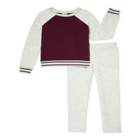 Athletic Works Girls 4'lü & Plus Core Polar Colorblock Sweatshirt ve Eşofman Altı, 2 Parça Set