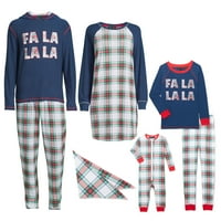 Derek Kalp Fa La La La Tatil Eşleşen Aile Yılbaşı Pijama Takımı