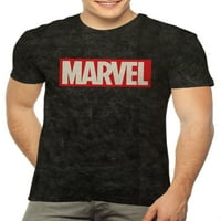 Marvel Logo Mineral Yıkama Erkek ve Büyük erkek grafikli tişört