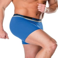 Erkek Performans Pamuklu Normal Bacak Mavi Boxer Külot, 3'lü Paket