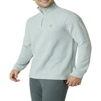 Ahbap erkek ve Büyük erkek Günlük Polar Çeyrek Zip Mock Boyun Sweatshirt