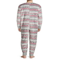 Derek Kalp Fair Isle Tatil Eşleşen Aile Noel Pijama erkek Pijama Birliği Takım Elbise, Boyutları S-2XL